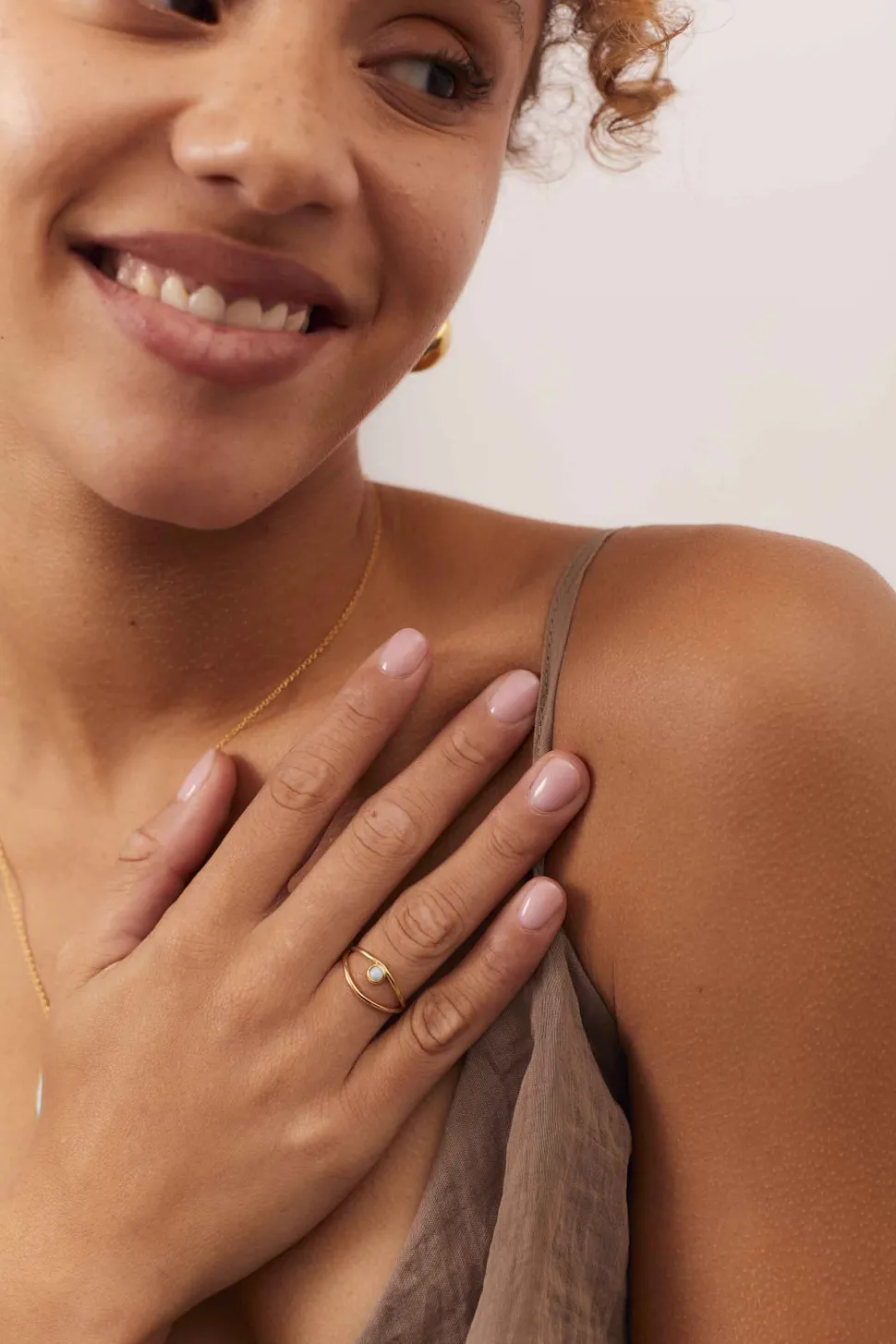 ANILLO DEVAL BAÑADO EN ORO