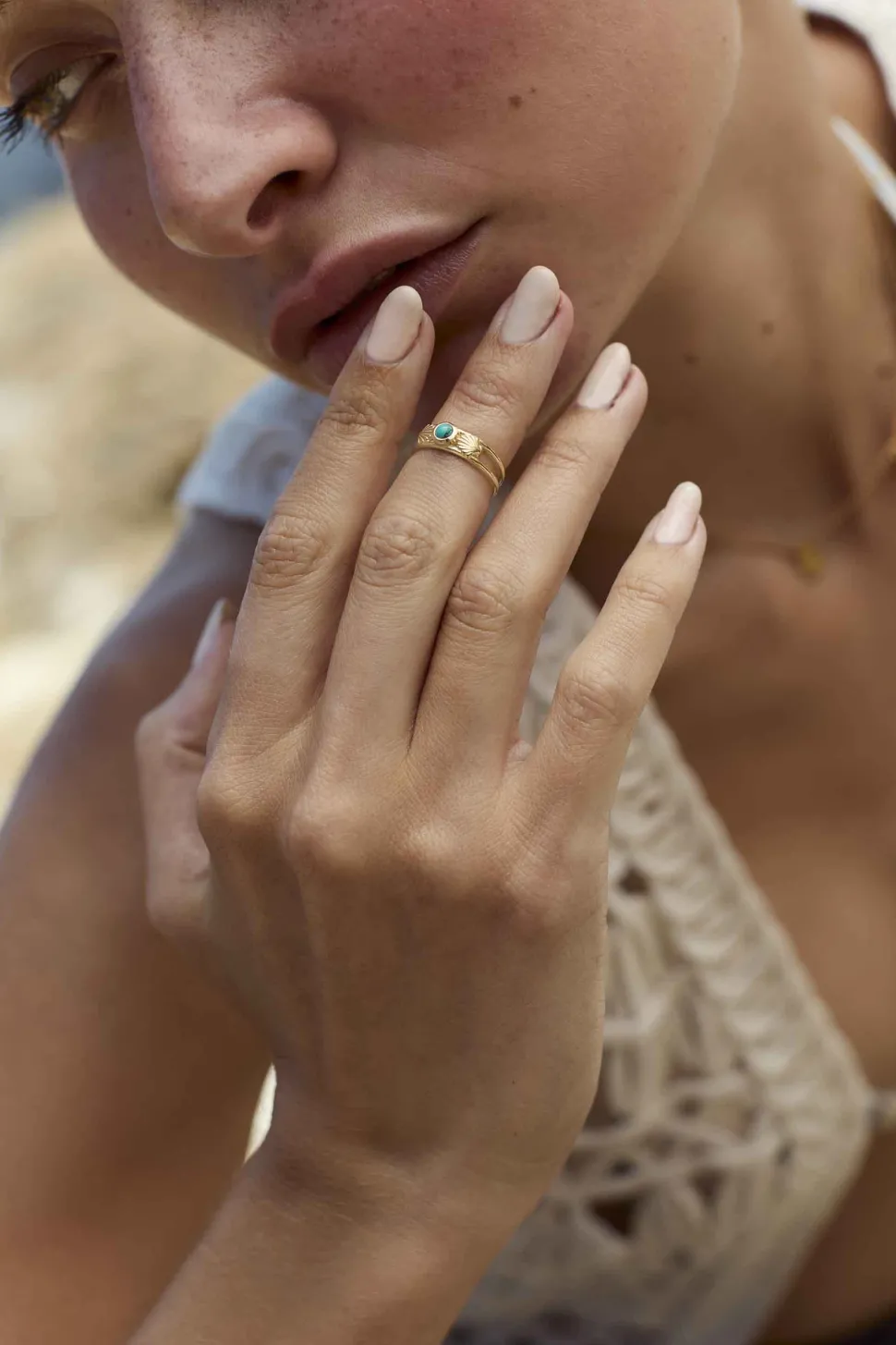 ANILLO KRASA BAÑADO EN ORO MIDI