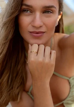 ANILLO LAHAR BAÑADO EN ORO