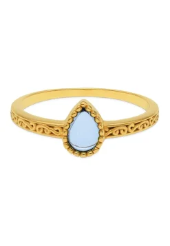 ANILLO LANKA TOPACIO AZUL BAÑADO EN ORO