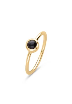 ANILLO MALINI ÓNIX BAÑADO EN ORO