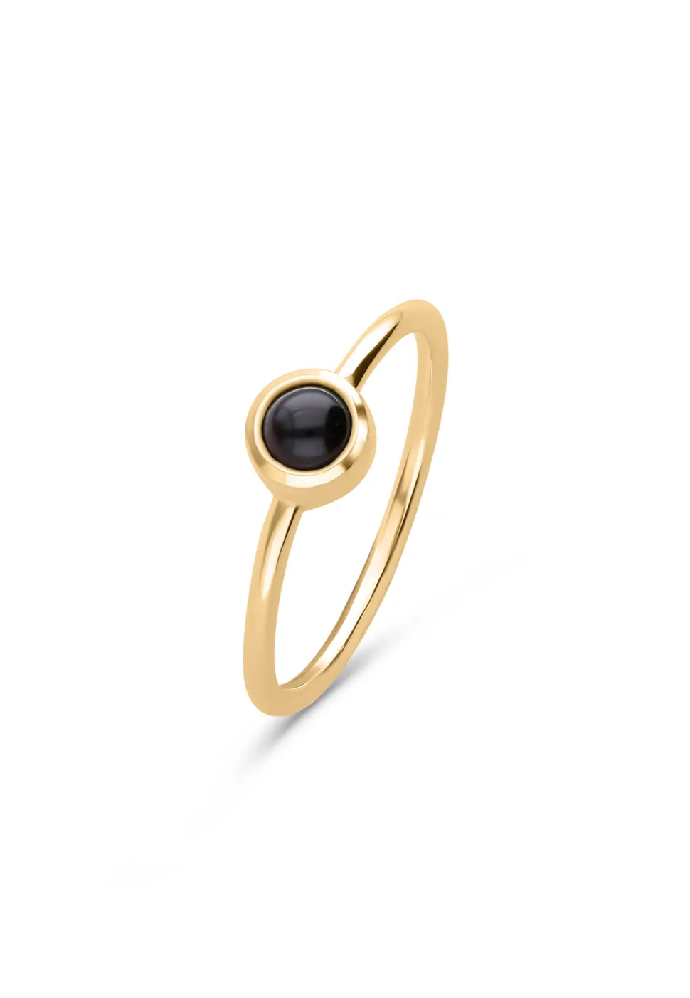 ANILLO MALINI ÓNIX BAÑADO EN ORO