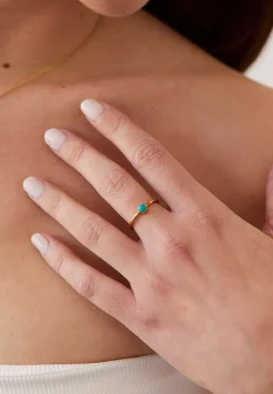 ANILLO MALINI TURQUESA BAÑADO EN ORO