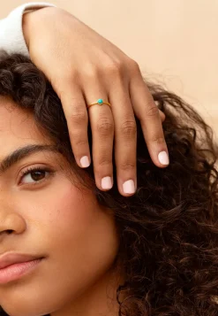 ANILLO MALINI TURQUESA BAÑADO EN ORO