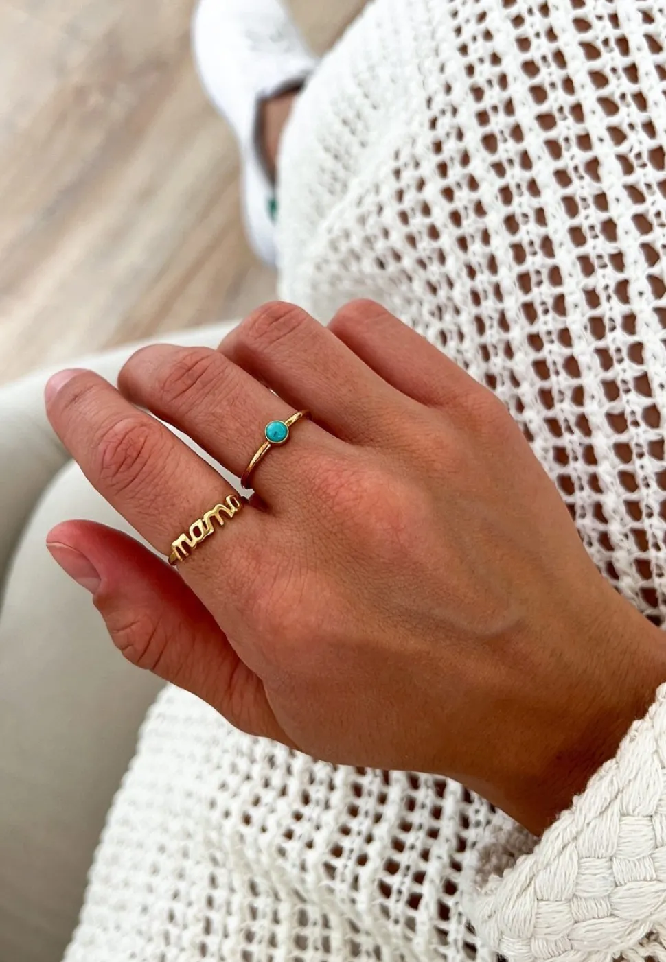 ANILLO MAMA BAÑADO EN ORO