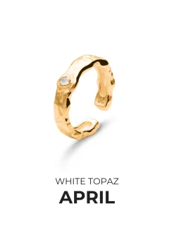 ANILLO PIEDRAS DE NACIMIENTO BAÑADO EN ORO