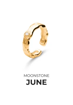 ANILLO PIEDRAS DE NACIMIENTO BAÑADO EN ORO