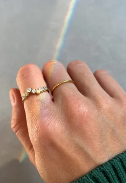 ANILLO SAFNA CIRCONITA BAÑADO EN ORO