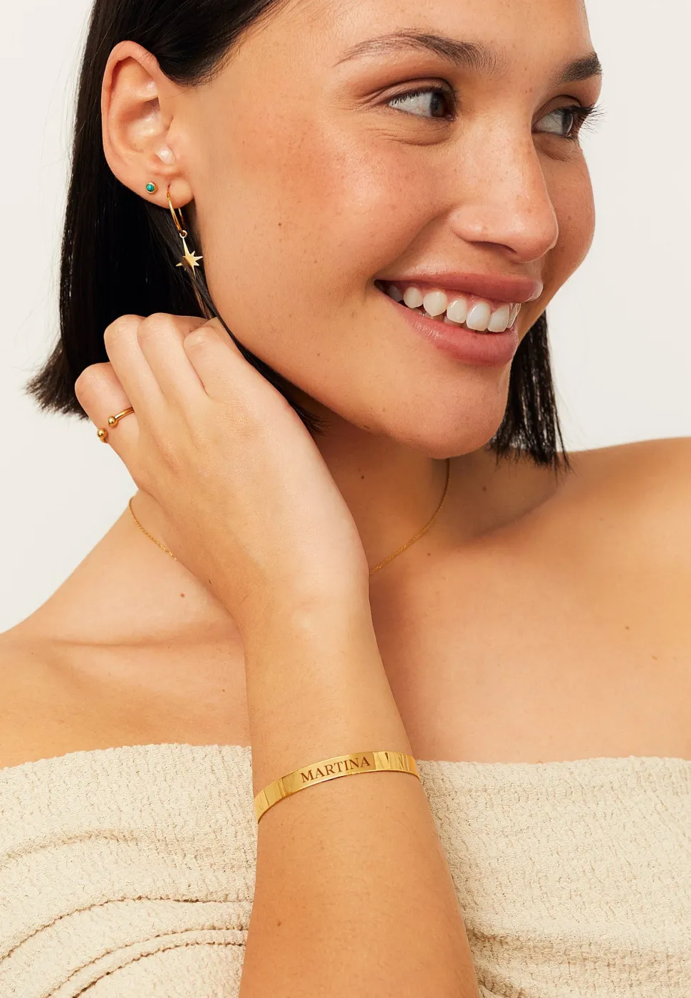 BRAZALETE ADAR BAÑADO EN ORO PERSONALIZADO