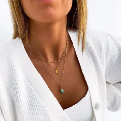CADENA COLLAR LARGA (50+10) BAÑADA EN ORO