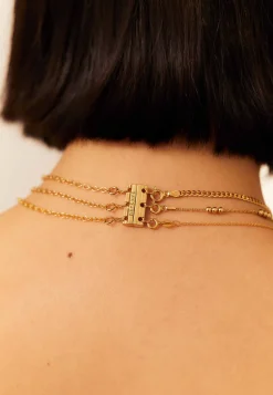 CIERRE PARA TRES COLLARES BAÑADO EN ORO