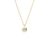 COLLAR EDHA CIRCONITA AZUL ROYAL BAÑADO EN ORO