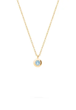 COLLAR EDHA CIRCONITA AZUL ROYAL BAÑADO EN ORO