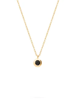 COLLAR EDHA CIRCONITA NEGRA ROYAL BAÑADO EN ORO