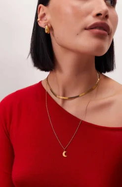 COLLAR LUN BAÑADO EN ORO