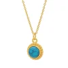 COLLAR SAVATI TURQUESA BAÑADO EN ORO