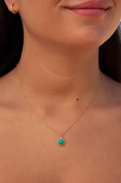 COLLAR SAVATI TURQUESA BAÑADO EN ORO
