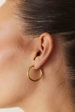 PENDIENTES ACHALA (25MM) BAÑADOS EN ORO