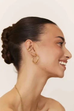 PENDIENTES ACHALA (30MM) BAÑADOS EN ORO