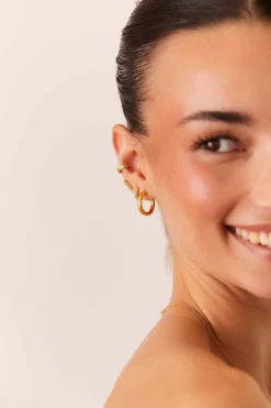 PENDIENTES ACHALA (18MM) BAÑADOS EN ORO