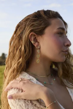 PENDIENTES CHIRANJIVI BAÑADOS EN ORO