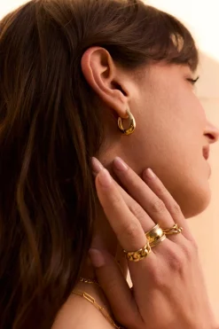 PENDIENTES DERGH (20MM) BAÑADOS EN ORO
