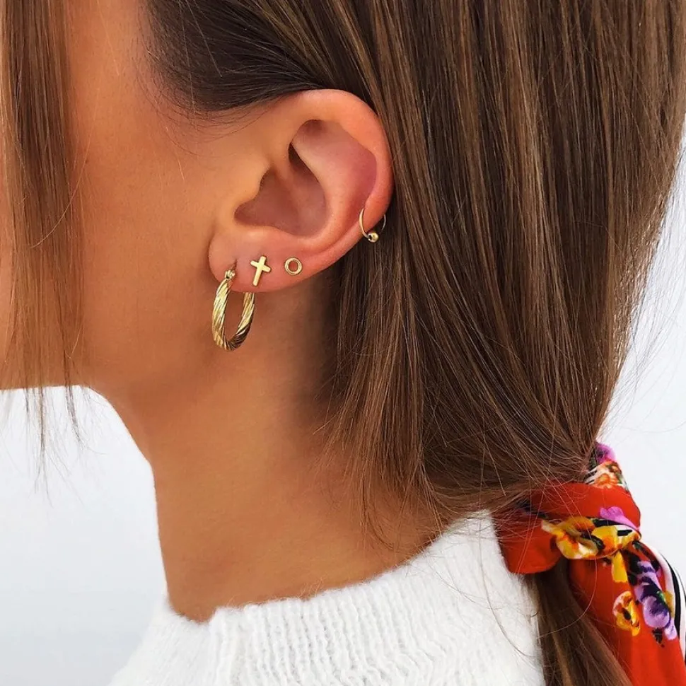 PENDIENTES DHARTI (20MM) BAÑADOS EN ORO