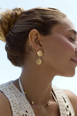 PENDIENTES GONGA BAÑADOS EN ORO