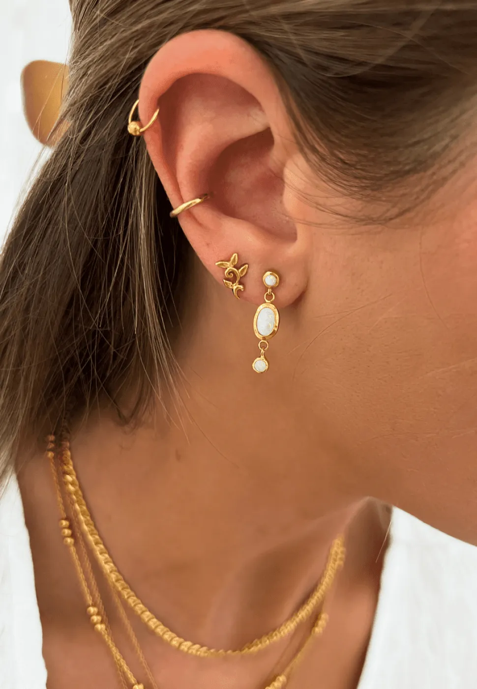 PENDIENTES INDU BAÑADOS EN ORO