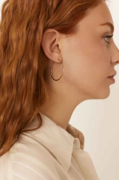 PENDIENTES JIVANA (30MM) BAÑADOS EN ORO