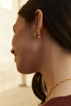 PENDIENTES RAHASY (16MM) BAÑADOS EN ORO
