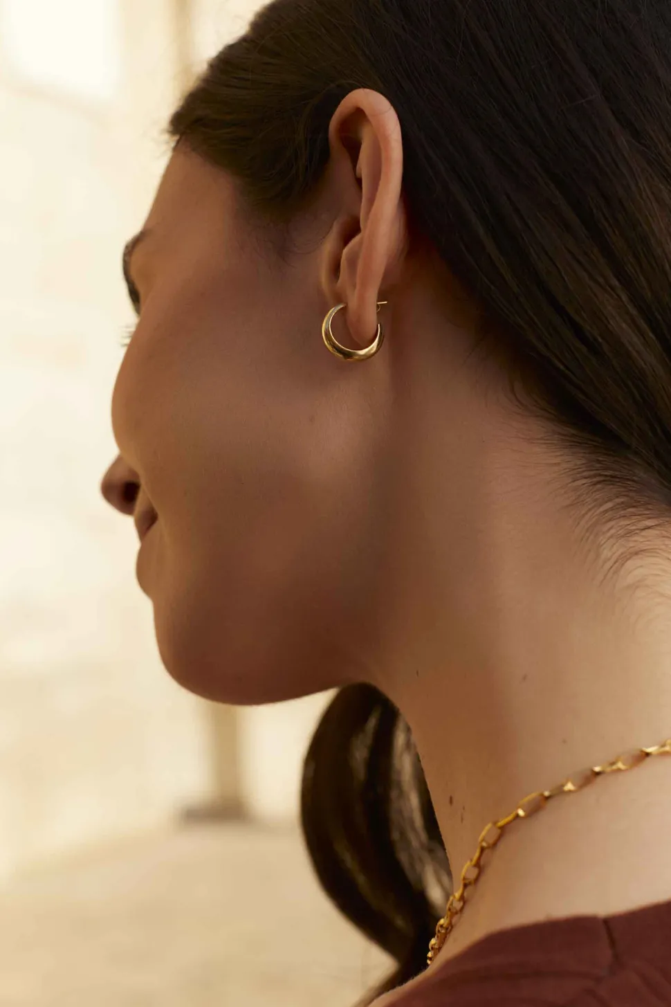 PENDIENTES RAHASY (16MM) BAÑADOS EN ORO