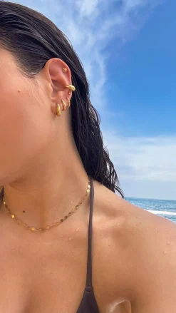 PENDIENTES RAHASY (16MM) BAÑADOS EN ORO