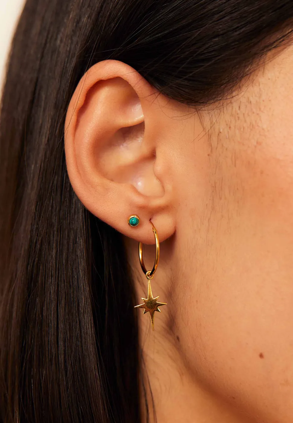 PENDIENTES RAMANA (18MM) BAÑADOS EN ORO