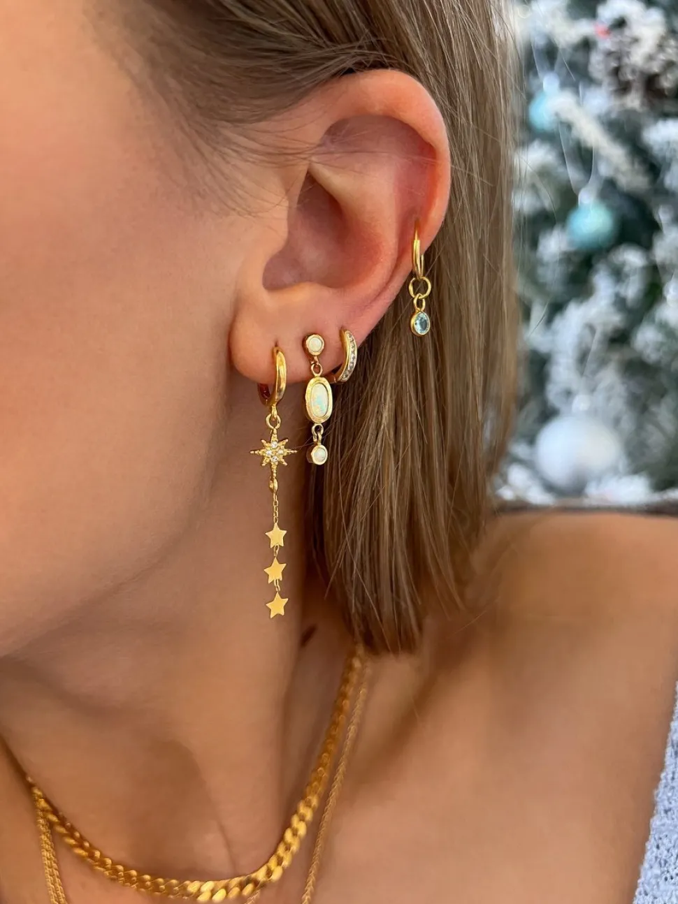 PENDIENTES SHARMILA (10MM) BAÑADOS EN ORO