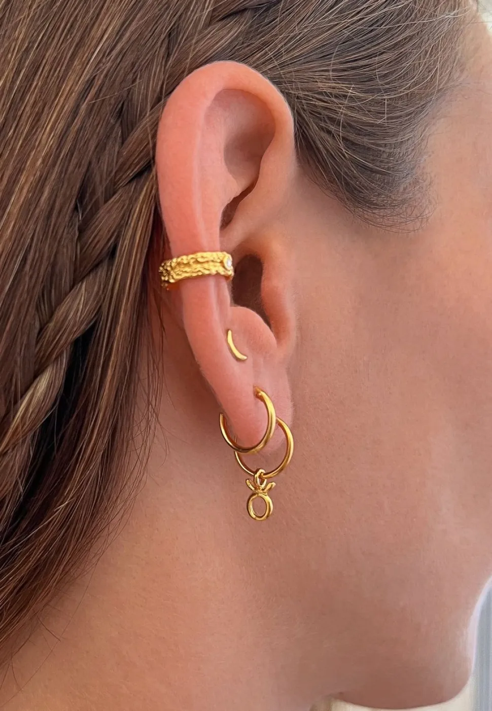 PENDIENTES ZODIACO (12MM) BAÑADOS EN ORO