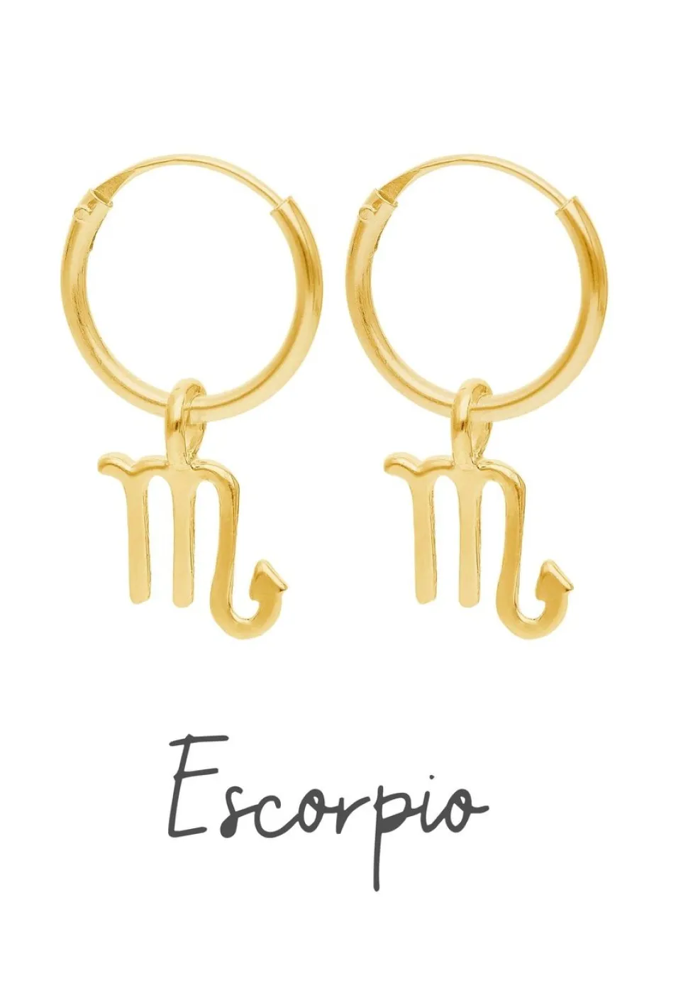 PENDIENTES ZODIACO (12MM) BAÑADOS EN ORO