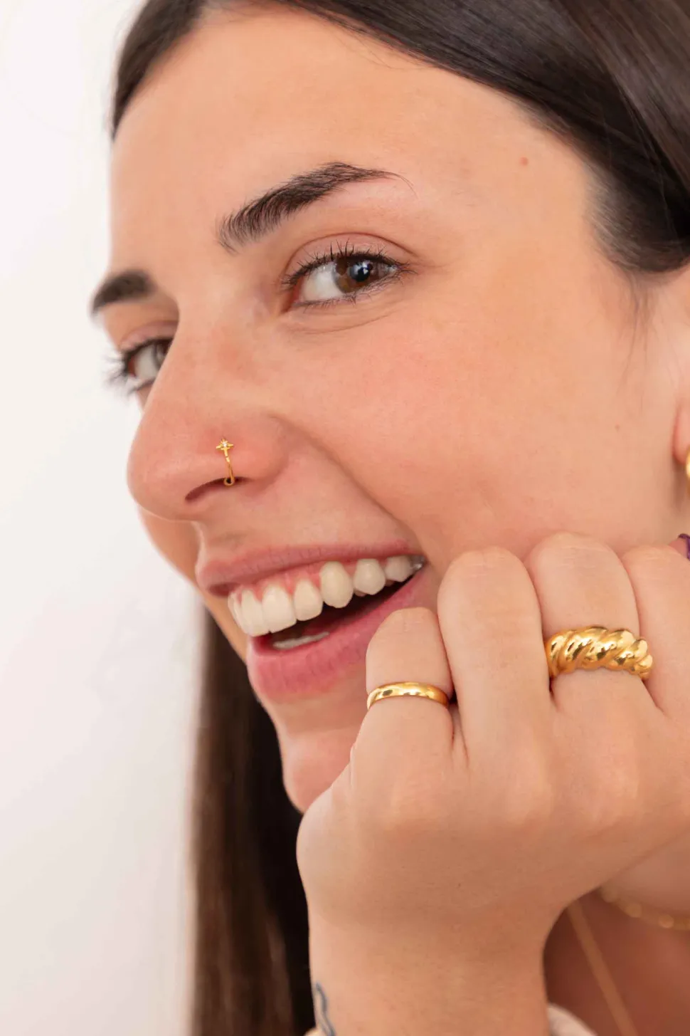 PIERCING KEMATE (8MM) BAÑADO EN ORO