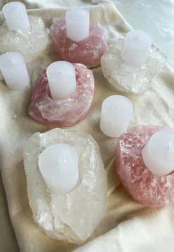 PORTAVELAS AHANKARA CUARZO ROSA