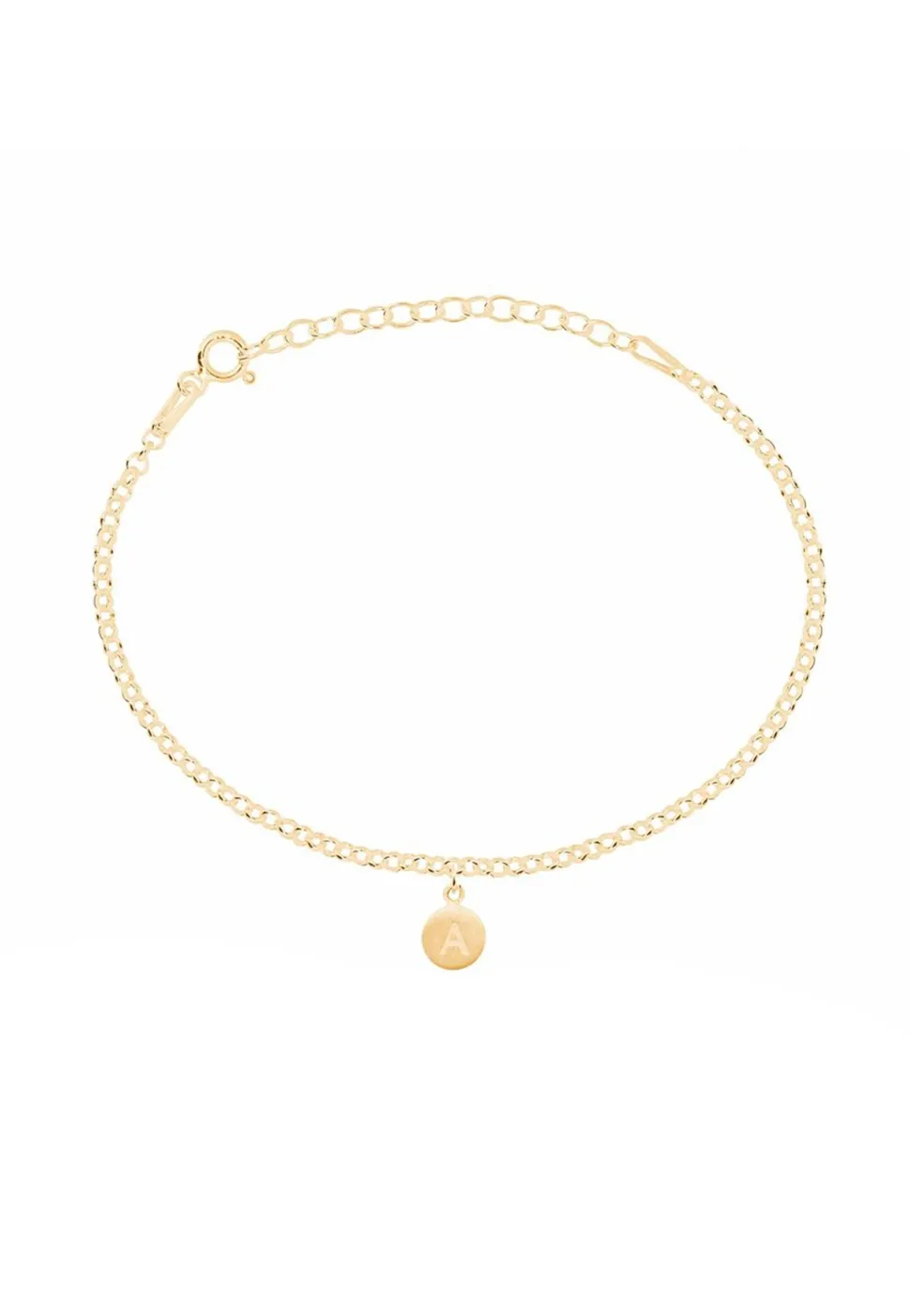 PULSERA ADAMYA LETRA CHAPA BAÑADA EN ORO